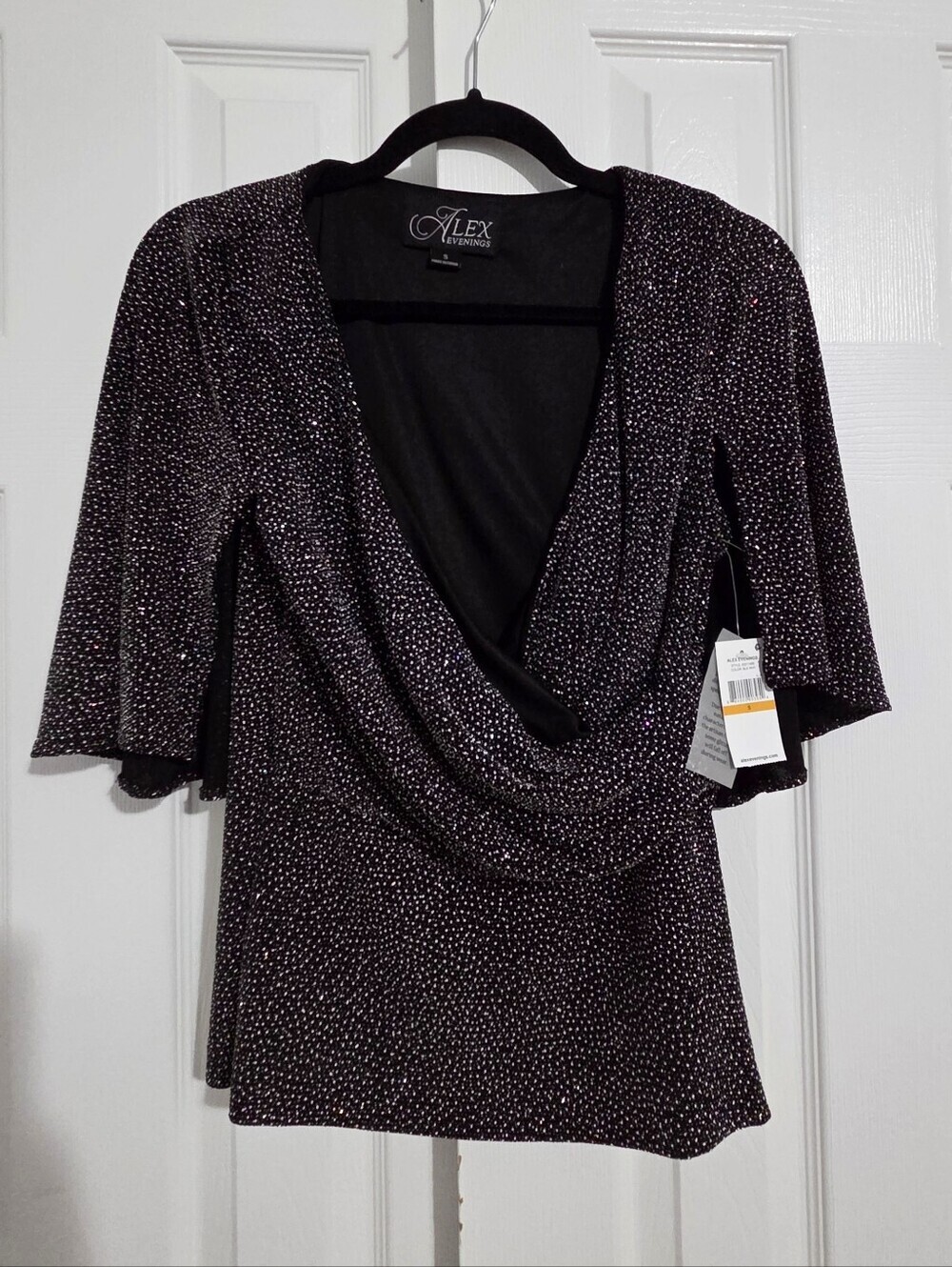 Alex Evenings Capelet Sleeve Top NWT!